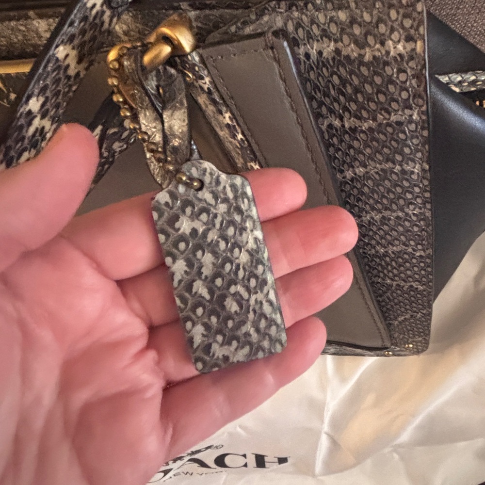 Coach Dreamer 36 Satchel in Colorblock with Snakeskin Detail & Gold Hardware - Picture 4 of 7